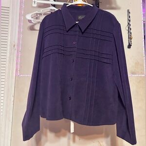 Purple Mhm Melissa Harper Open Back Printed Button Down Size Medium Woman’s